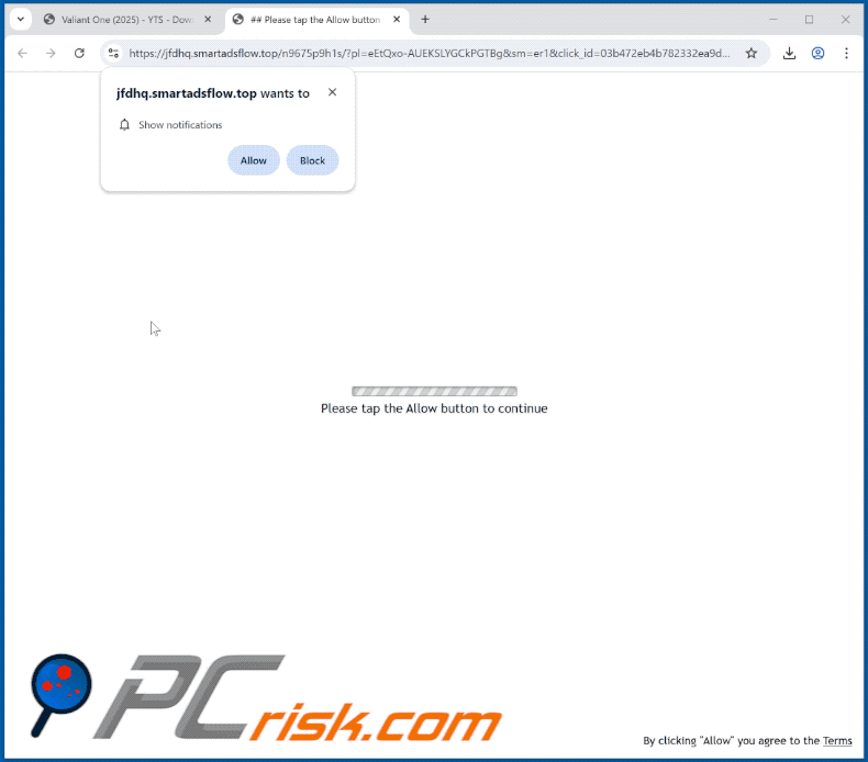 smartadsflow[.]top website appearance (GIF)