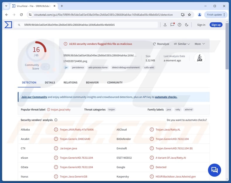 Sorillus RAT malware