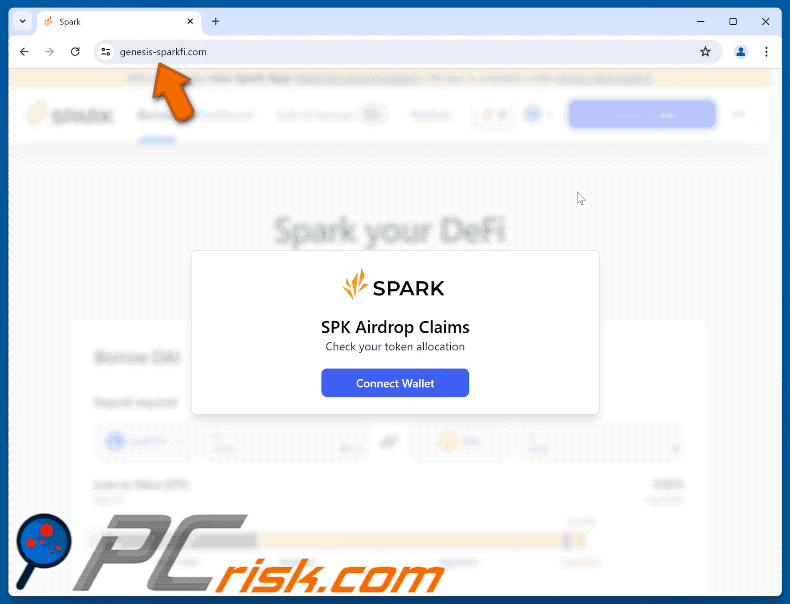 Appearance of Spark Airdrop scam (GIF)