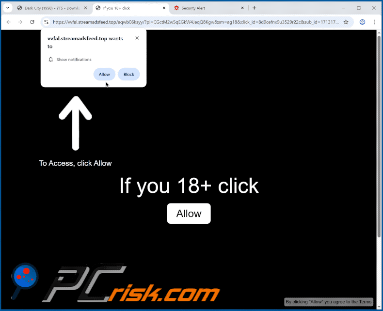 streamadsfeed[.]top website appearance (GIF)