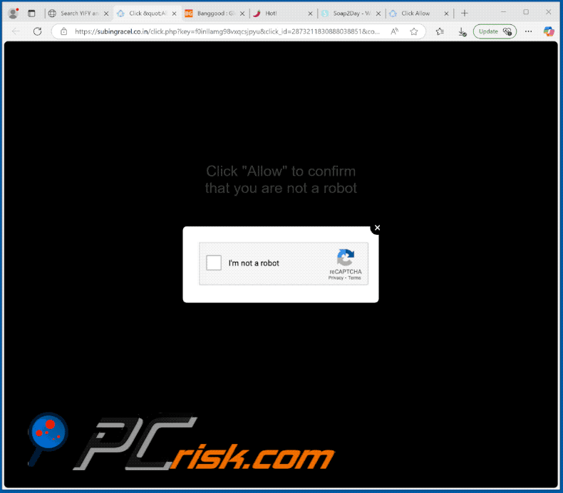 subingracel.co[.]in website appearance (GIF)