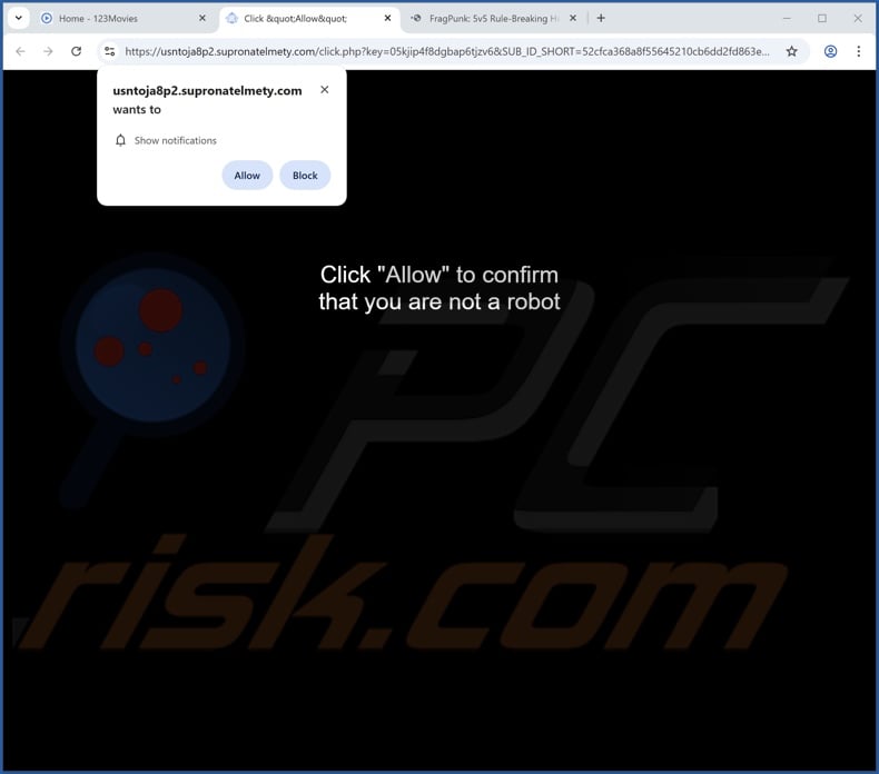 supronatelmety[.]com pop-up redirects