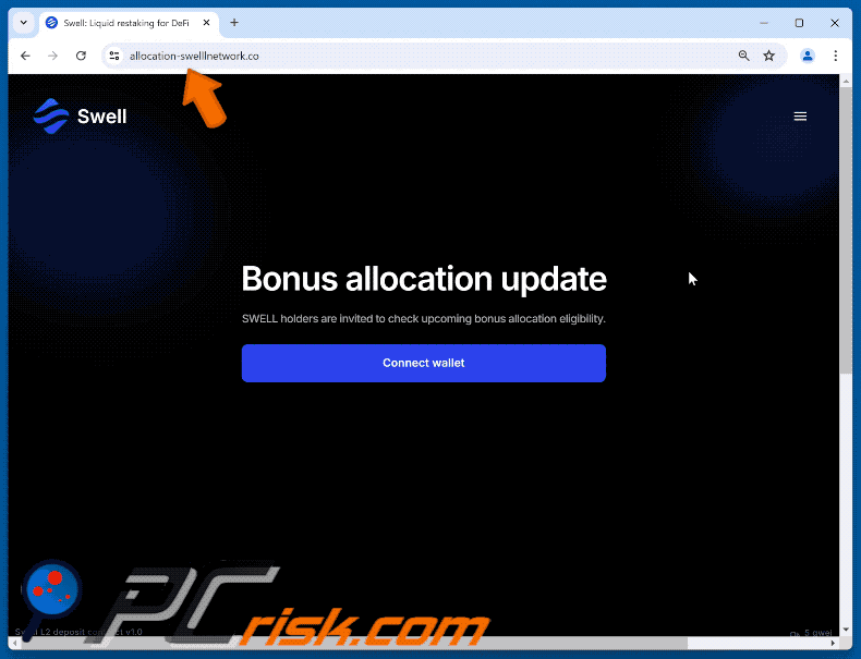 Appearance of Swell Bonus Allocation scam