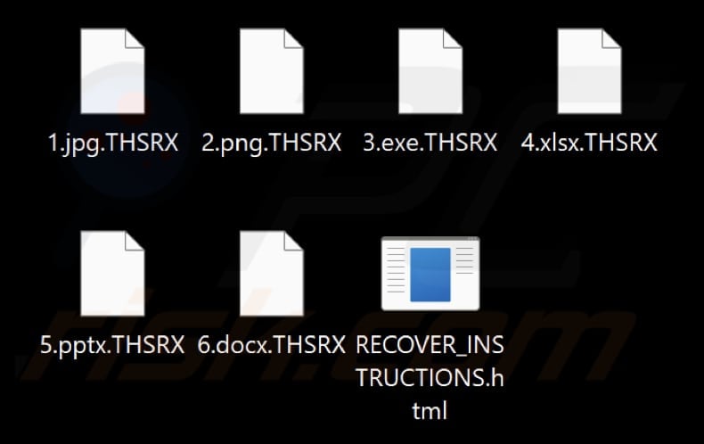 Files encrypted by THRSX ransomware (.THRSX extension)