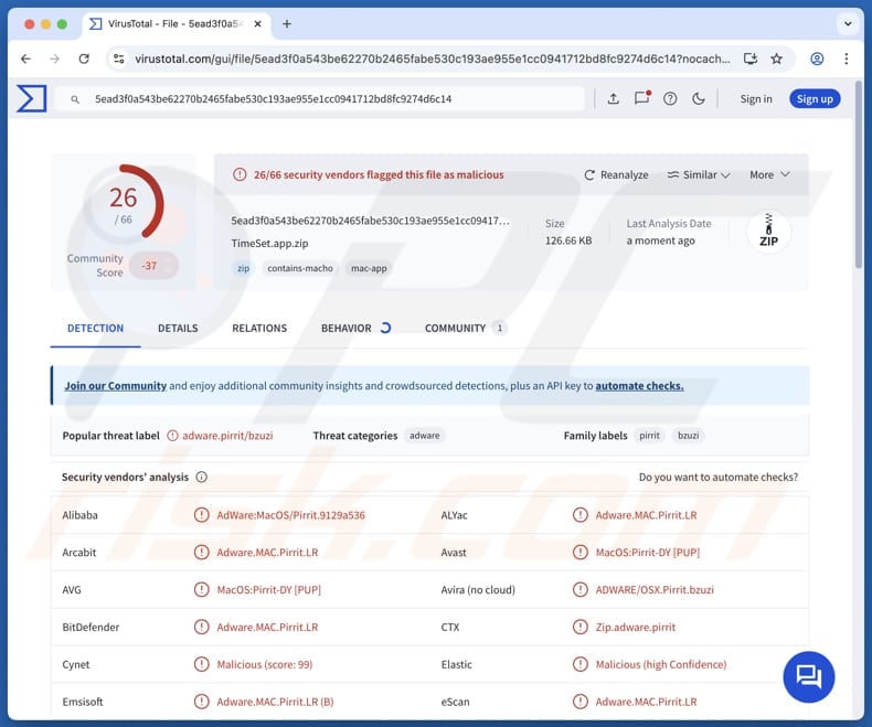 TimeSet.app adware