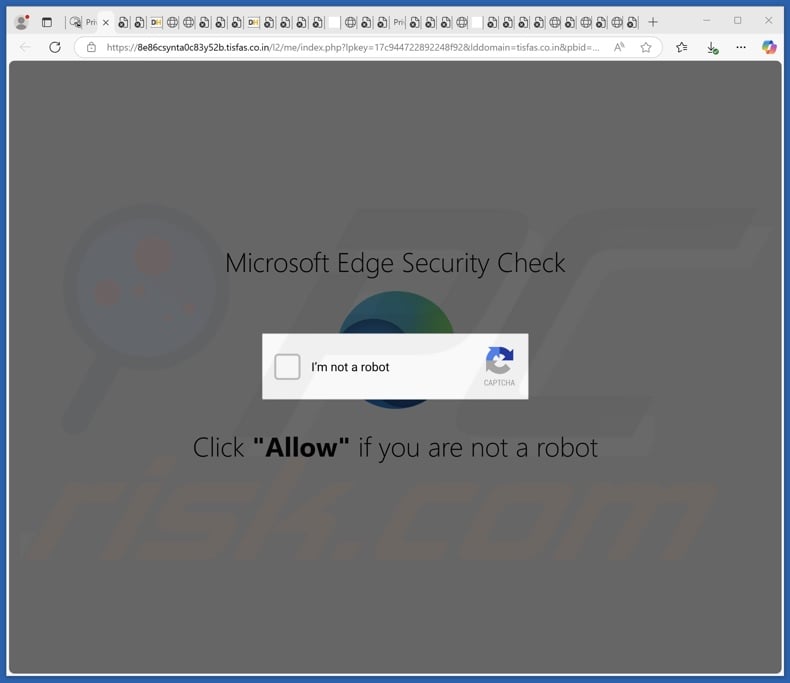 tisfas.co[.]in pop-up redirects