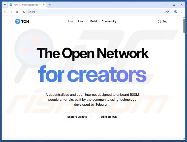 Toncoin Ton Bonus Rewards scam real website (ton.org)