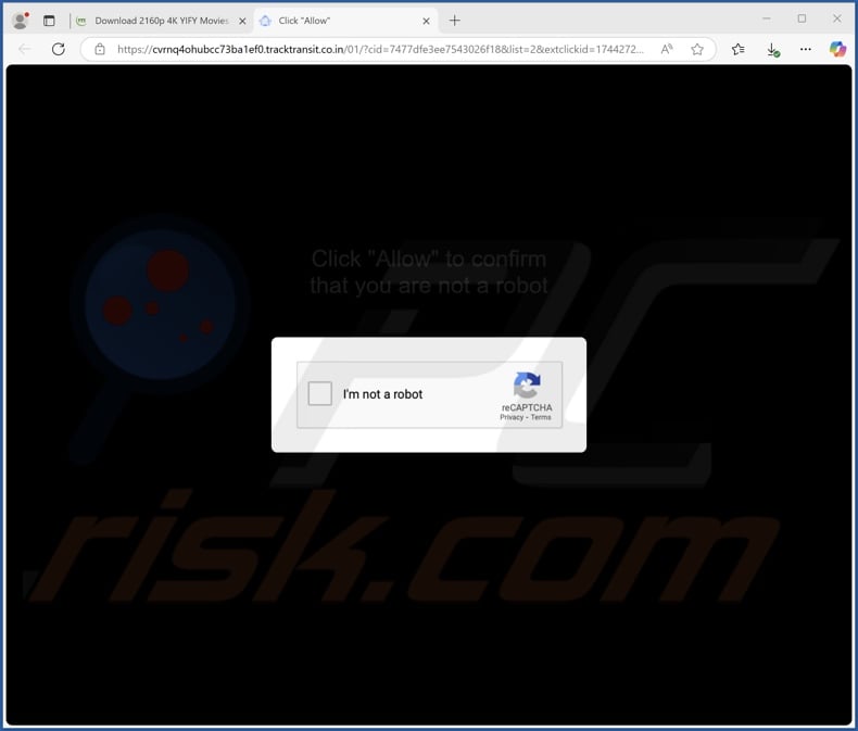 tracktransit.co[.]in pop-up redirects