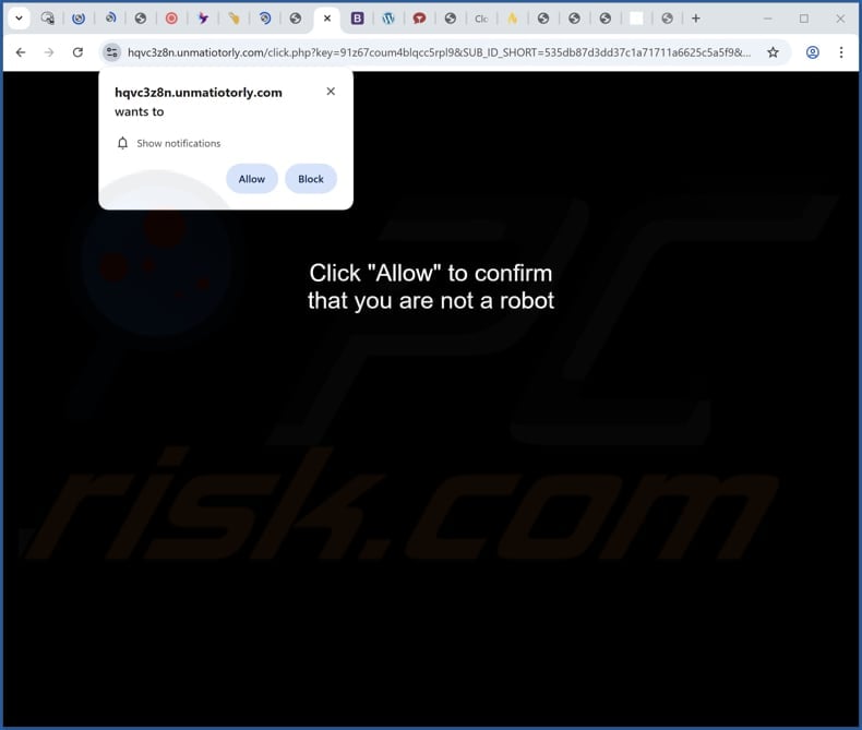 unmatiotorly[.]com ads