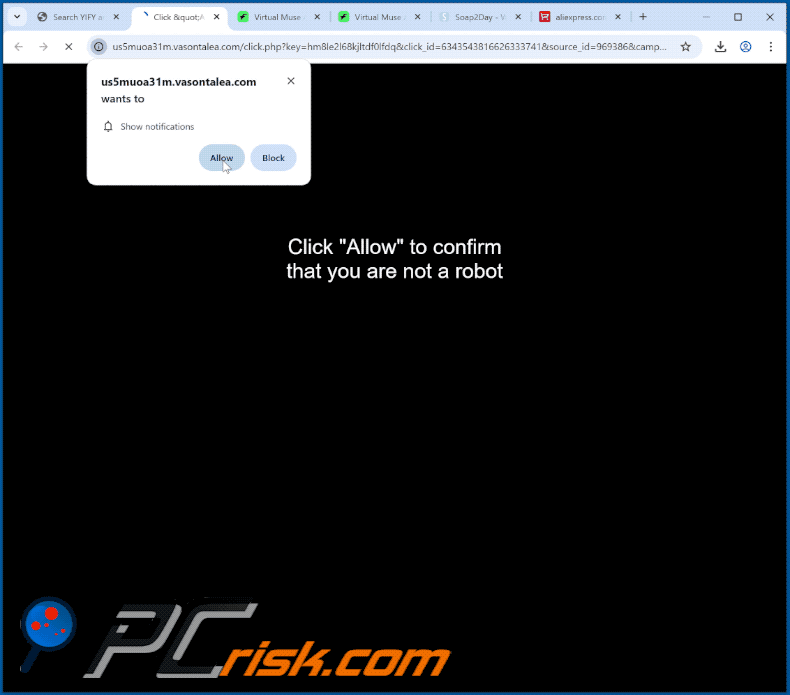 vasontalea[.]com website appearance (GIF)