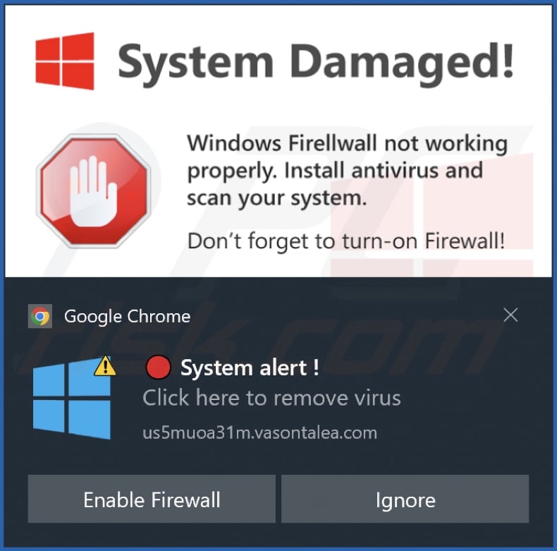 Ad delivered by the vasontalea[.]com webpage