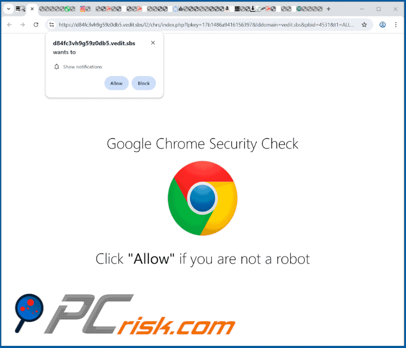 vedit[.]sbs website appearance (GIF)