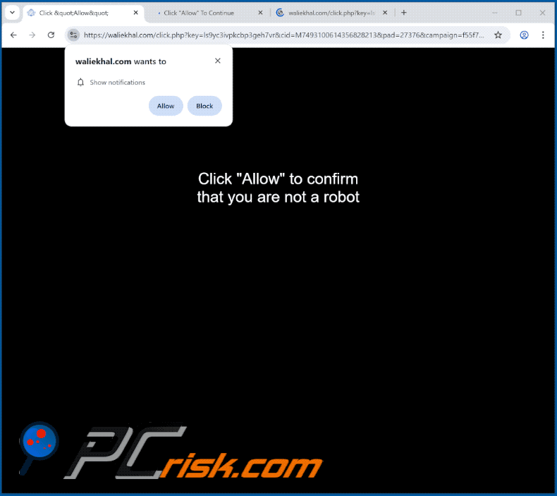 waliekhal[.]com website appearance (GIF)