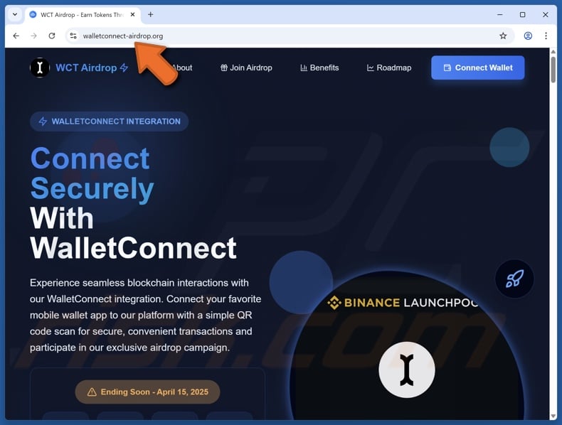 WalletConnect Token (WCT) Airdrop scam