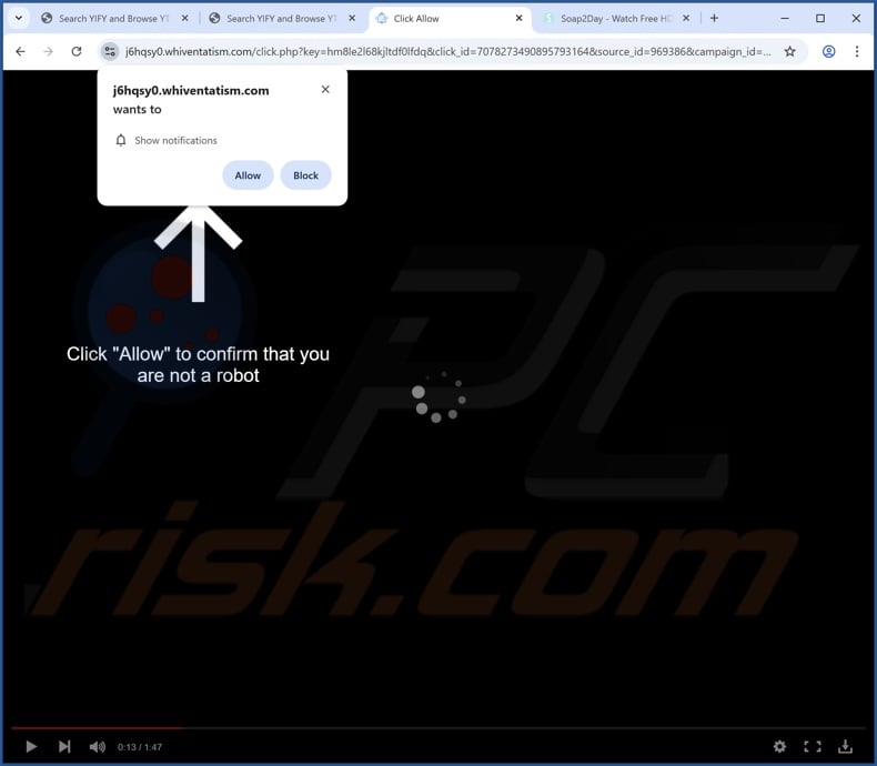 whiventatism[.]com pop-up redirects