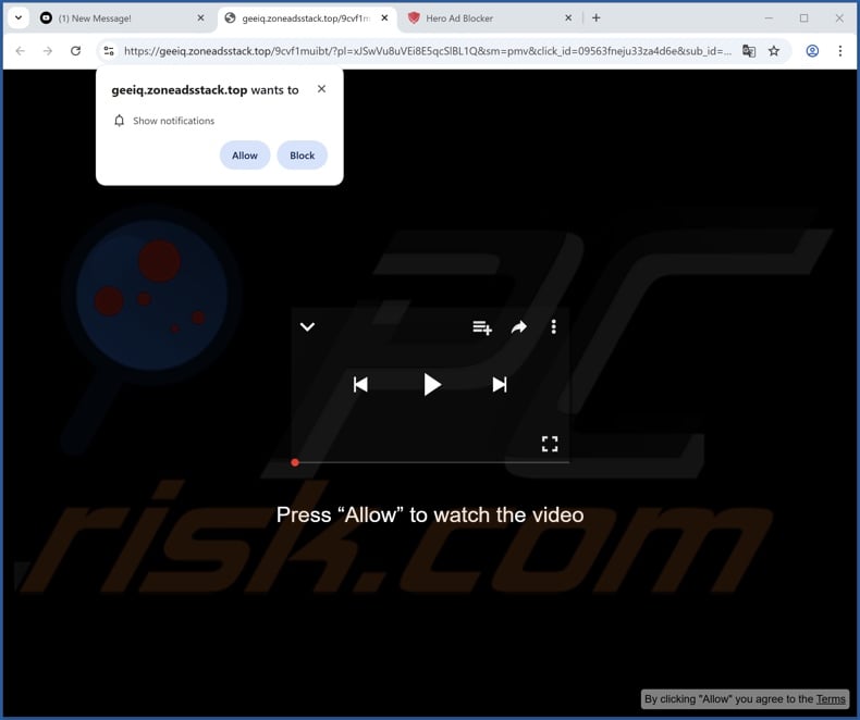 zoneadsstack[.]top pop-up redirects