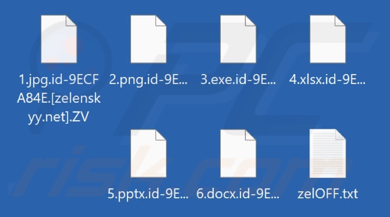Files encrypted by ZV ransomware (.ZV extension)