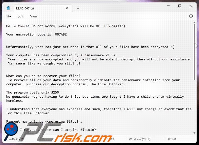 007 ransomware ransom note (READ-007.txt) GIF