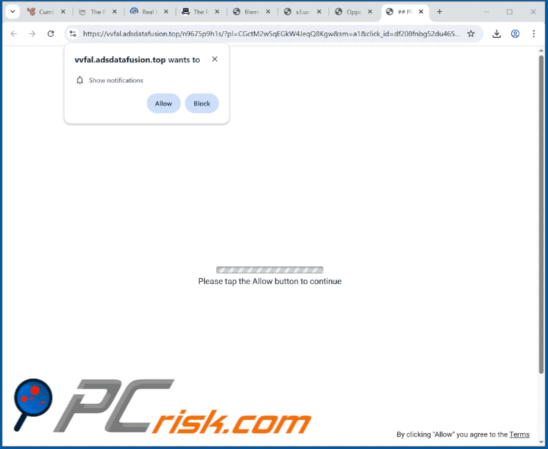 adsdatafusion[.]top website appearance (GIF)