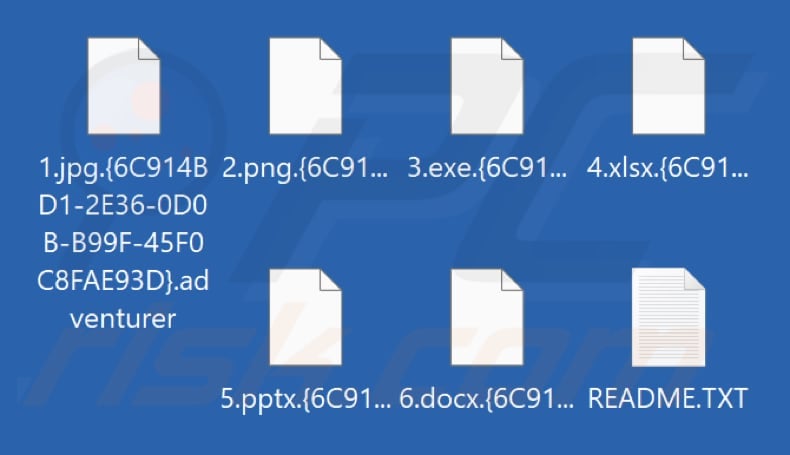 Files encrypted by Adventurer ransomware (.adventurer extension)