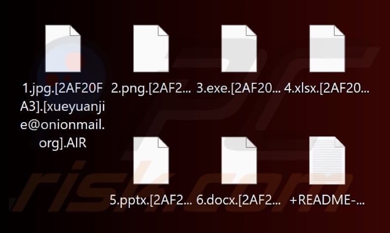 Files encrypted by AIR (Makop) ransomware (.AIR extension)
