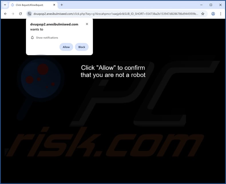anesibulmiseed[.]com pop-up redirects