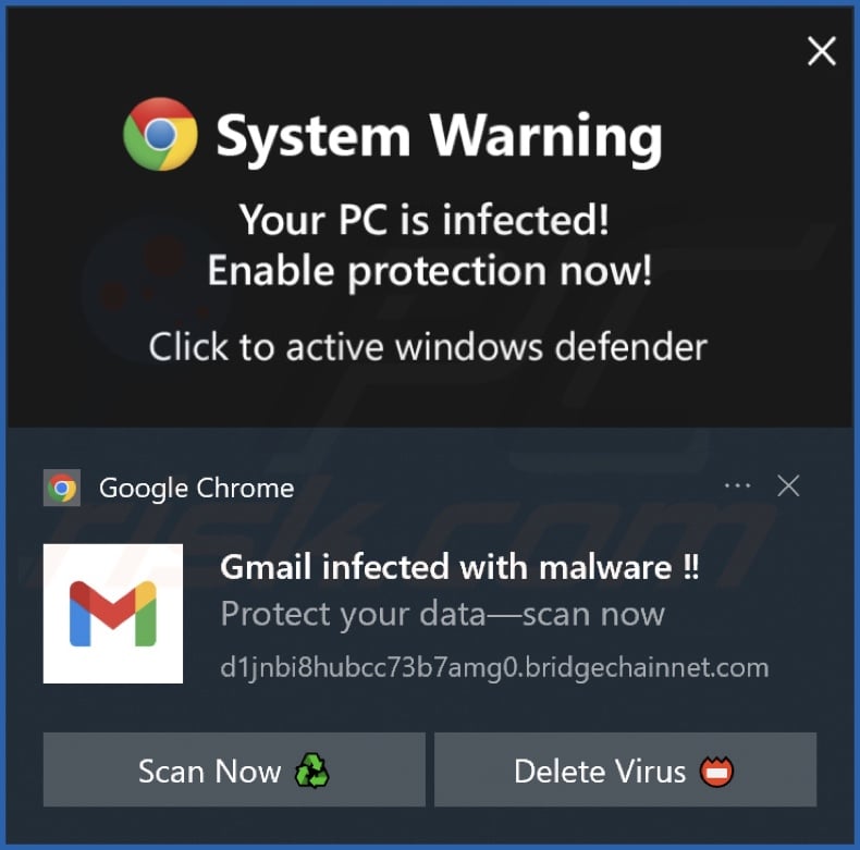 Ad delivered by the bridgechainnet[.]com webpage