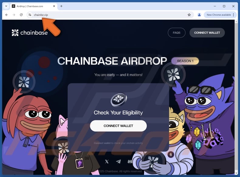 Fake Chainbase Airdrop website