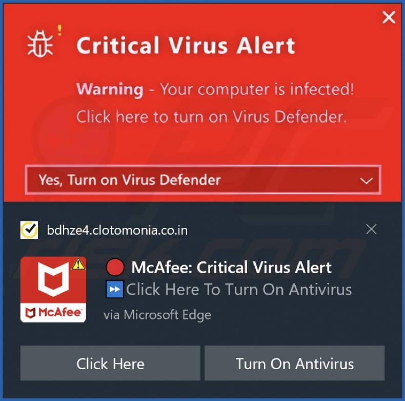 Ad delivered by the clotomonia.co[.]in webpage