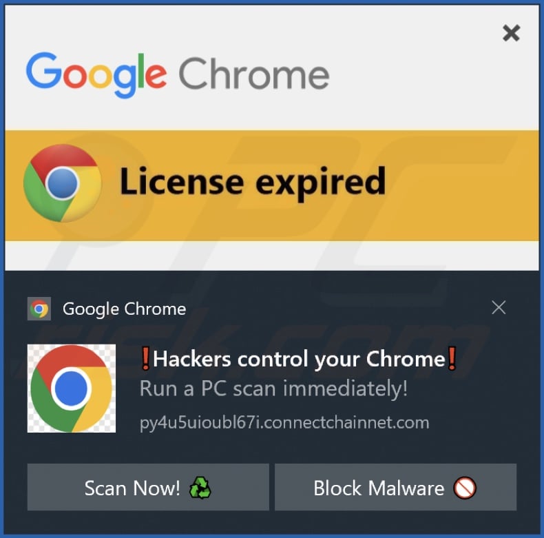 Ad delivered by the connectchainnet[.]com webpage