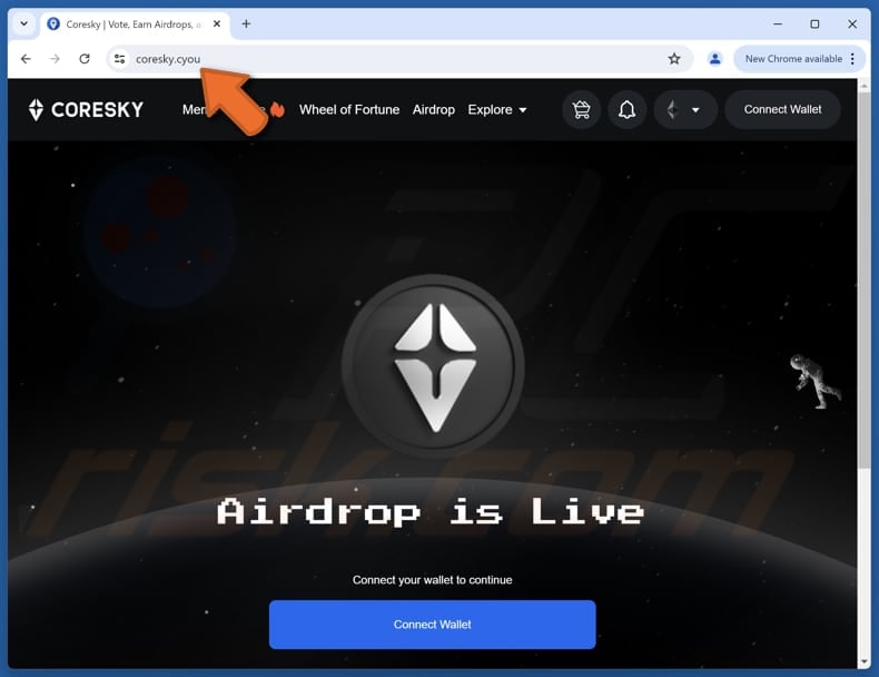Coresky Airdrop scam