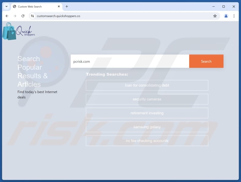 customsearch.quickshoppers.co browser hijacker