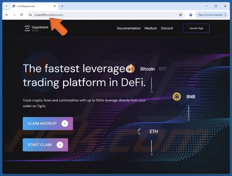 Fake DappWallet Node Airdrop website