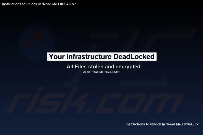 DeadLock ransomware wallpaper