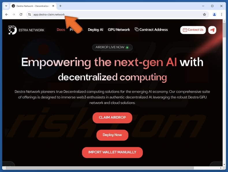 Destra Network Airdrop scam