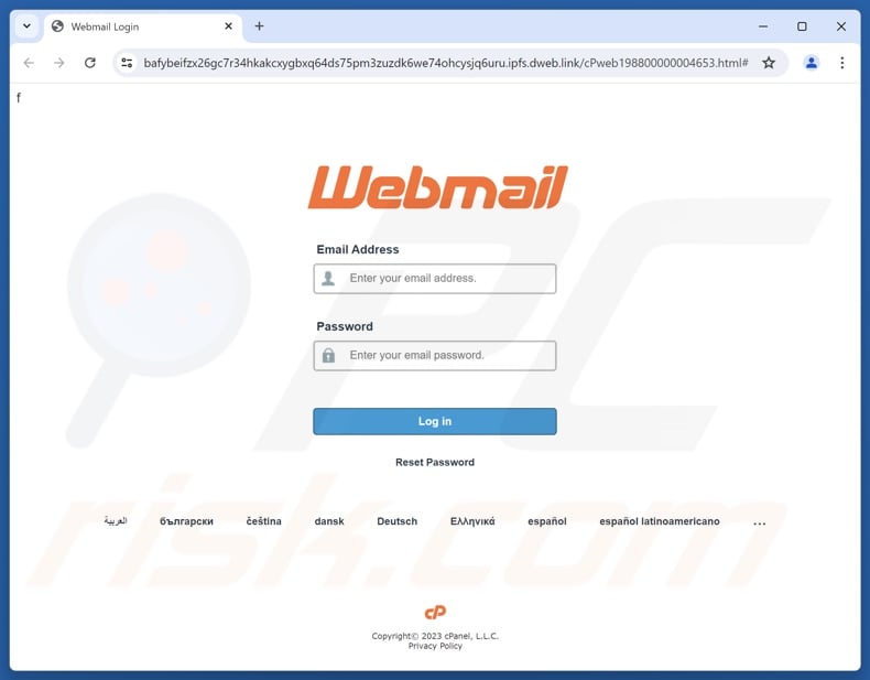 Email Security Protocol Update scam email promoted phishing site