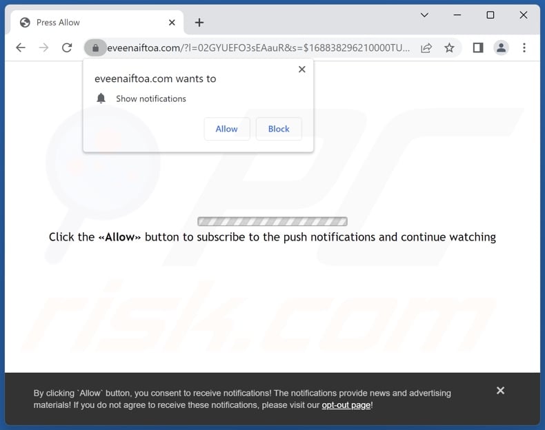 eveenaiftoa[.]com pop-up redirects