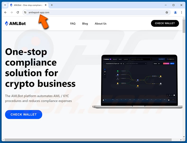 Fake AMLBot website (amlreport-app[.]com)
