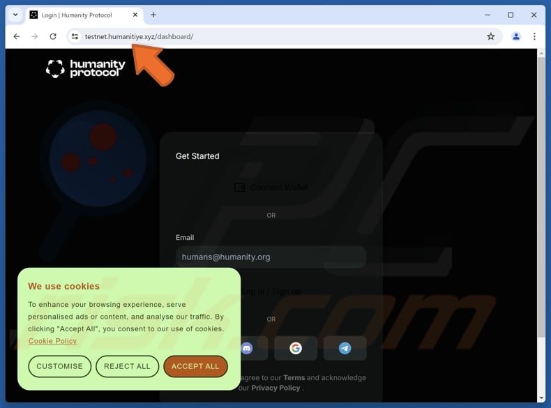 Fake Humanity Protocol website