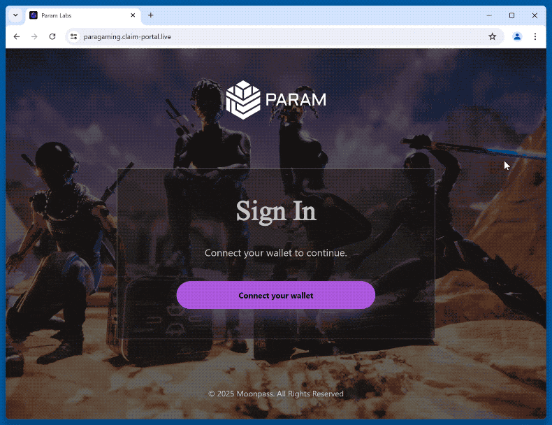 Appearance of Fake Param Gaming Website scam