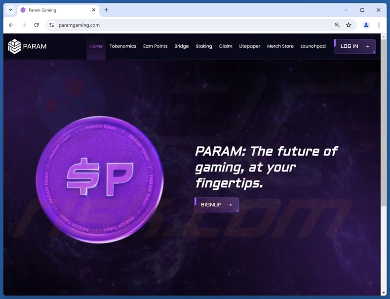 Fake Param Gaming Website Scam real website (paramgaming.com)