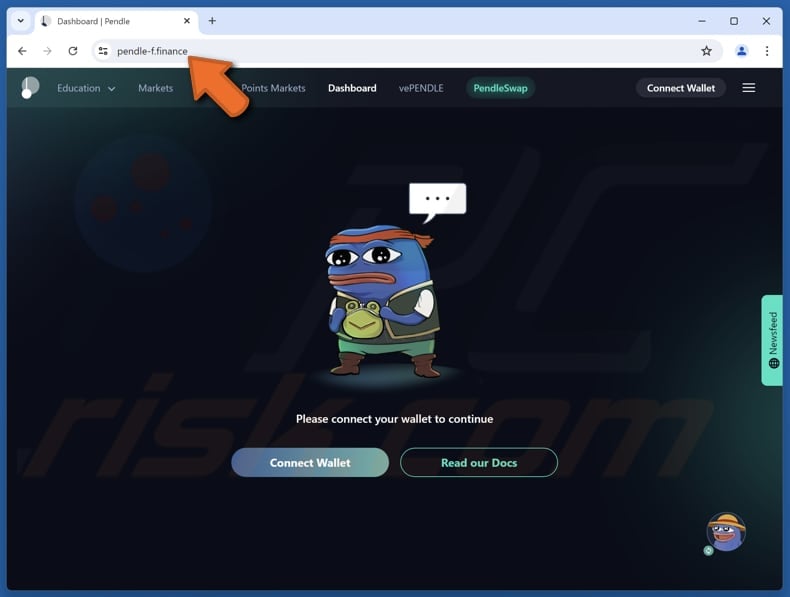 Fake PendleSwap website scam