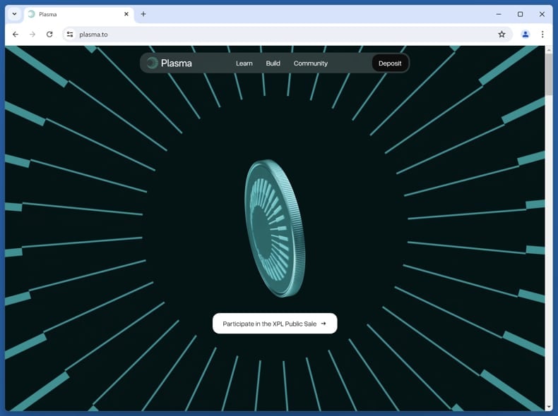 Fake Plasma (XPL) Website the original site (plasma.to)