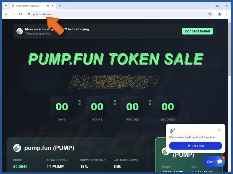 Fake Pump.fun website