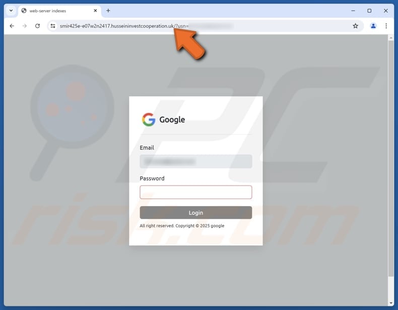 Fidelity Investments Email Scam phishing page