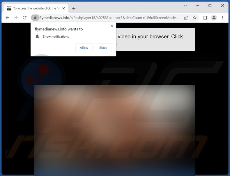 flymedianews[.]info pop-up redirects