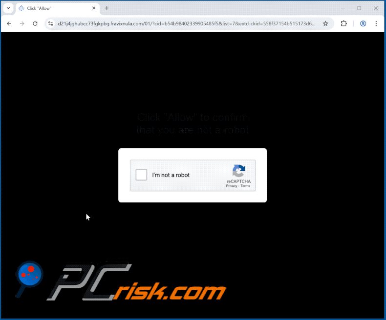 fravixnula[.]com website appearance (GIF)