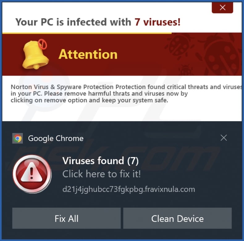 Ad delivered by the fravixnula[.]com webpage
