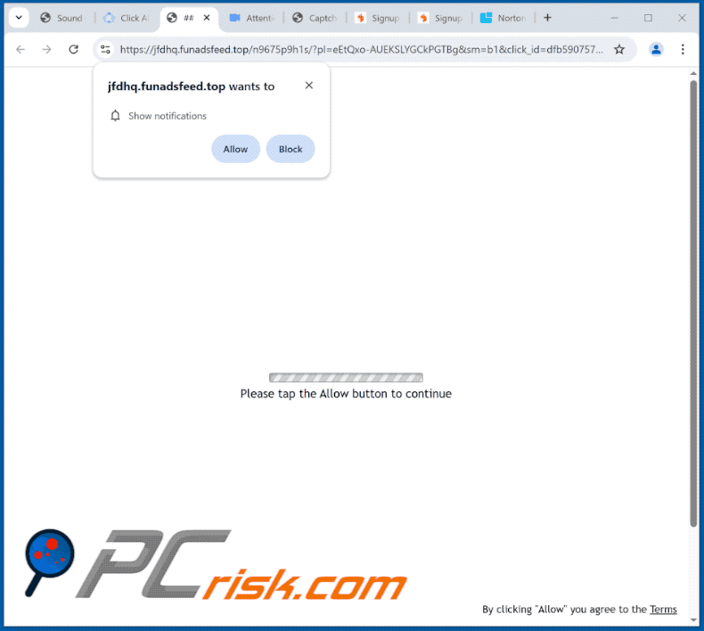 funadsfeed[.]top website appearance (GIF)