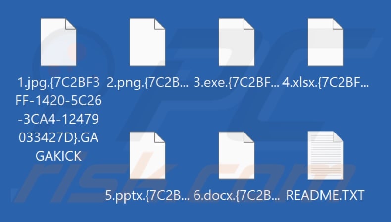 Files encrypted by GAGAKICK ransomware (.GAGAKICK extension)